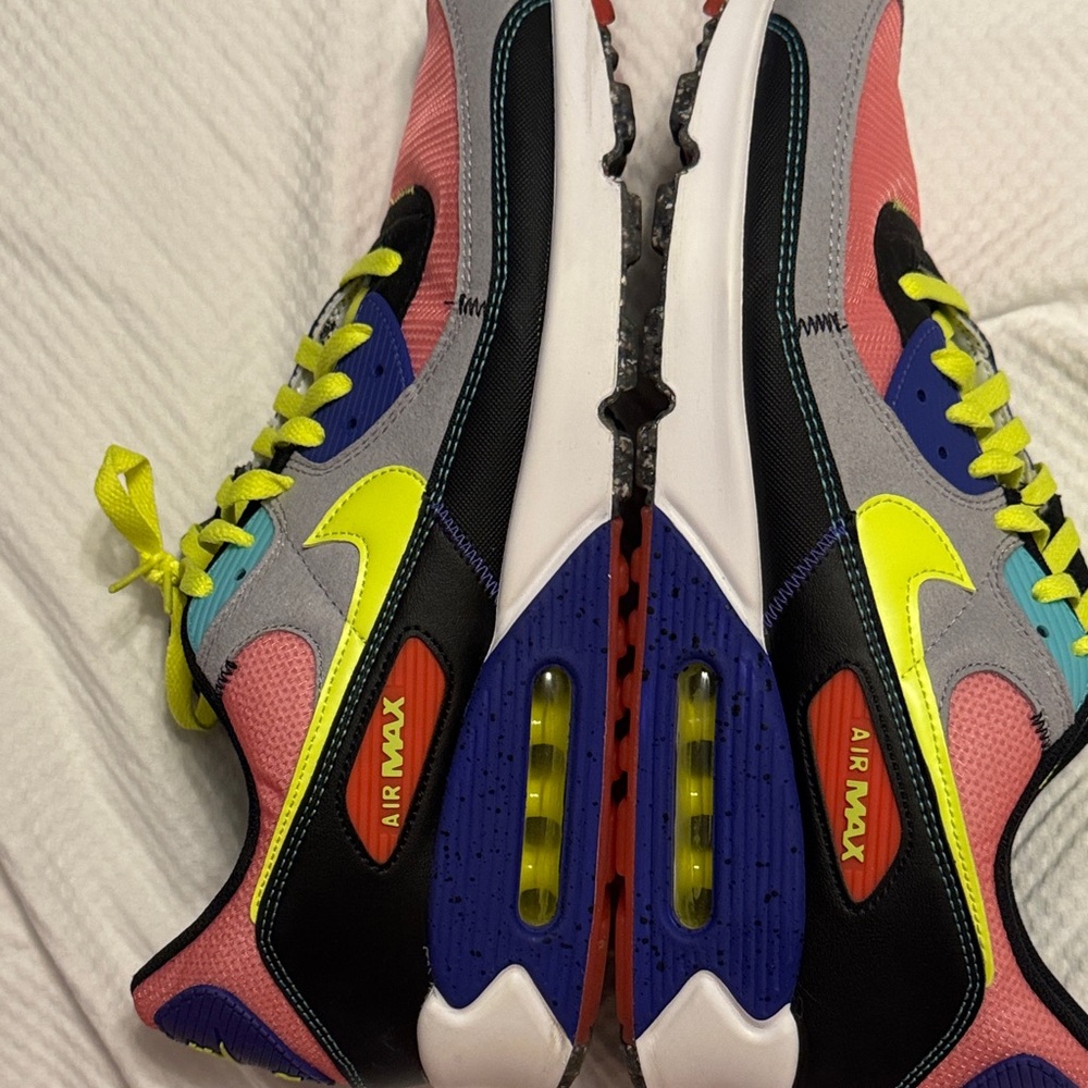 Nike Air Max Neon Yellow and Blue Sneakers